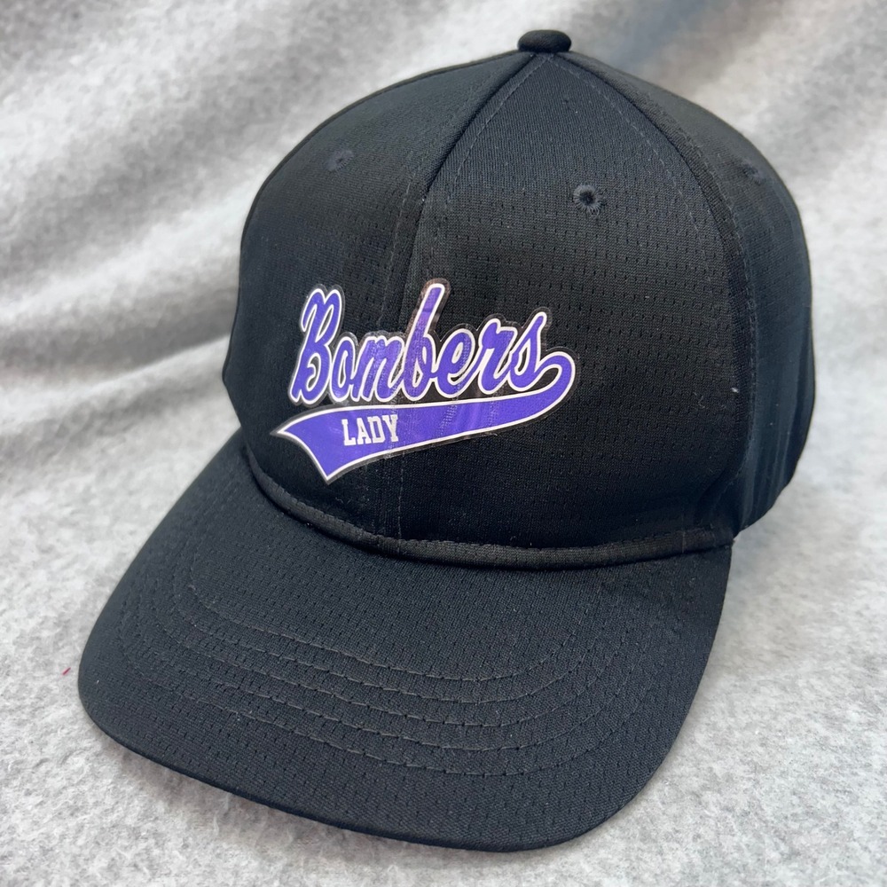 Lady Bombers kids Black Healy Sportswear Baseball Cap Mesh Stretch Fit Hat 2409